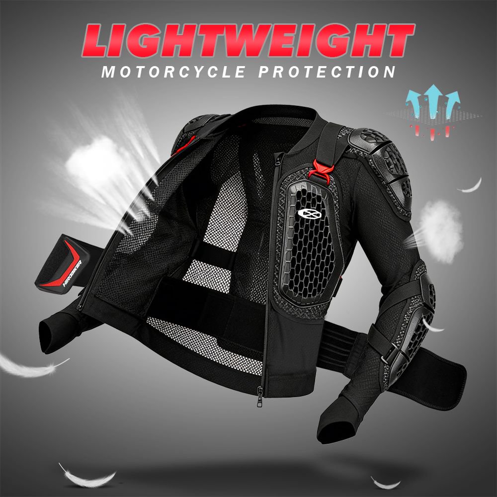 Motorcycle Gear Mens - Veste de moto respirante d'été, armure